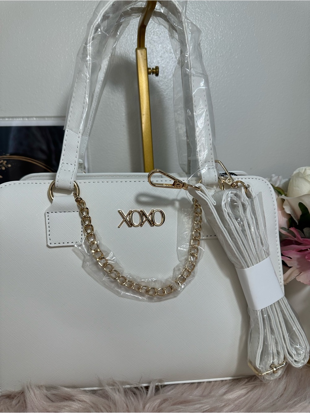 XOXO White Satchel /crossbody bag